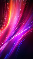 Wall Mural - abstract futuristic background with pink, purple and blue glowing neon moving high speed wave lines lights. Data transfer concept Fantastic wallpaper, Generative ai
