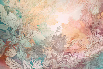  Ethereal tapestry texture in dreamy pastel shades, showcasing abstract and whimsical designs, generative ai