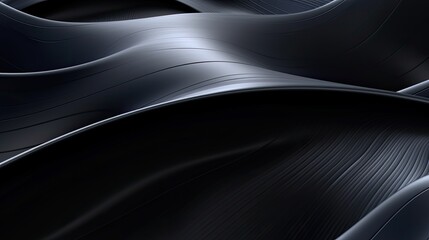 Wall Mural - Abstract Black Metal Steel Wave Pattern Background Wallpaper