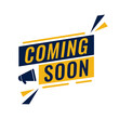 © Viktoryia - Modern vector banner ribbon coming soon with megaphone. Web element