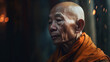 © Vctrproject - Elderly Buddhist monk in meditation with peaceful expression created with Generative AI Technology