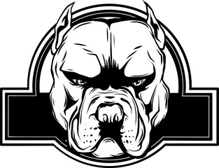 Wall Mural - monochrome pit bull logo icon designs vector illustration