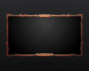 Wall Mural - futuristic bronze metal border live video stream webcam overlay screen gui panel frame template