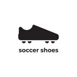 simple black soccer shoes icon design template