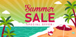 Summer sale vector banner illustration
