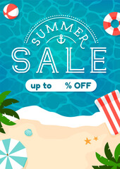 Wall Mural - Summer sale vector banner illustration