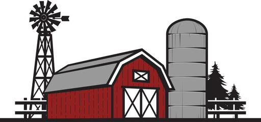 Wall Mural - Farmhouse barn logo concept.