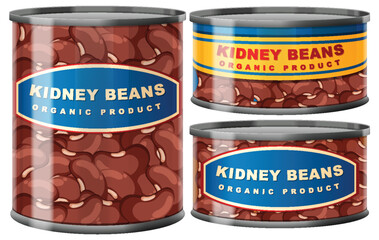 Poster - Kidney Beans Organic Product Food Cans Collection