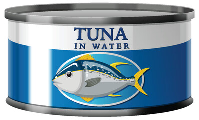 Wall Mural - Tuna Fish in Tin Can Vector