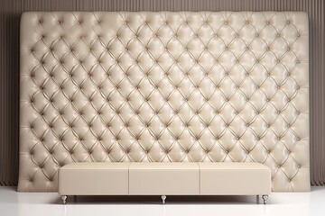 Wall Mural - modern white couch against a textured gray wall in a living room setting Generative AI