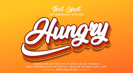 Wall Mural - Hungry 3d text style effect