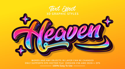 heaven 3d text style effect