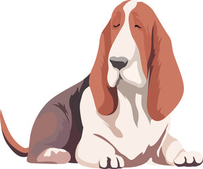 Sticker - Cute Basset Hound dog puppy cartoon