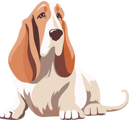 Poster - Cute Basset Hound dog puppy cartoon