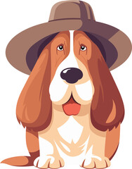 Poster - Cute Basset Hound dog puppy cartoon