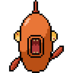 Wall Mural - pixel art dumb fish front