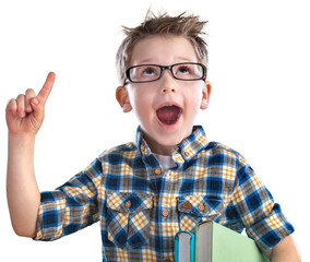 smart child student boy wearing glasses