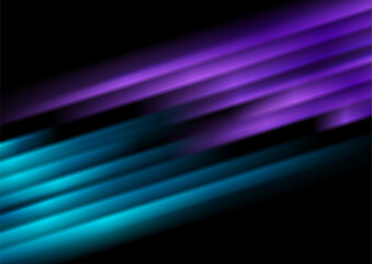 Blue violet smooth glowing stripes abstract hi-tech background. Vector design