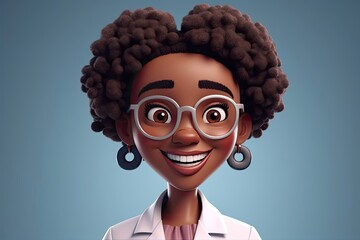 Black Female Pyschologist Very Happy Background Generative AI