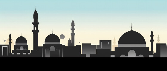 Sticker - Iraq Famous Landmarks Skyline Silhouette Style, Colorful, Cityscape, Travel and Tourist Attraction - Generative AI