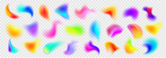 holographic abstract blur spot. vector 3d chameleon y2k aura shape gradient texture. soft geometric 