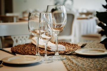Wall Mural - a restaurant modern table color