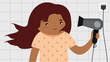 © Volodymyr - Illustration of a Girl Holding a Hair Dryer in her Hand
