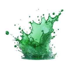 Wall Mural - green water splash isolated on white