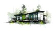 Tiny home project concept, illustrating the minimalist lifestyle that advocates for living more with less. The idea of compact living spaces designed for functionality and simplicity. Generative AI