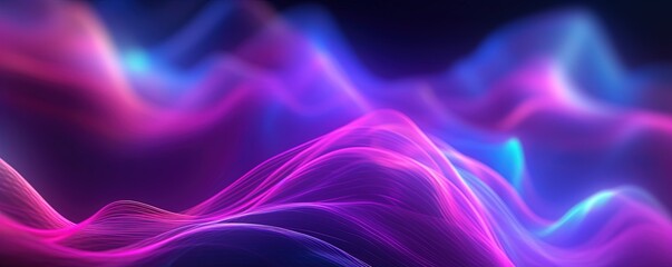 Wall Mural - abstract futuristic background with gold pink blue glowing neon moving high speed wave lines and bok