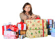 © BillionPhotos.com - Little girl with gift boxes isolated on white background