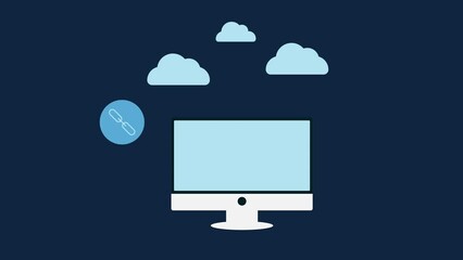 Domain name system, web hosting or cloud computing concept. Website DNS.