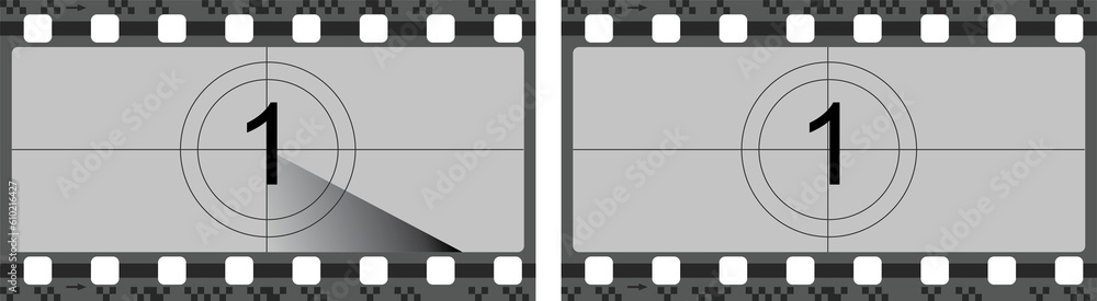 Vintage movie film strip with countdown border Stock Illustration ...
