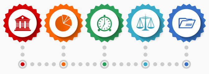 Leinwandbilder - Education vector icons, school flat design web badges collection, business infographic template