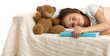 © BillionPhotos.com - Cute child little girl sleeps in the bed with a toy teddy bear