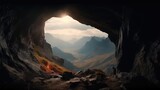 Fototapeta  -  mountain view from inside the cave