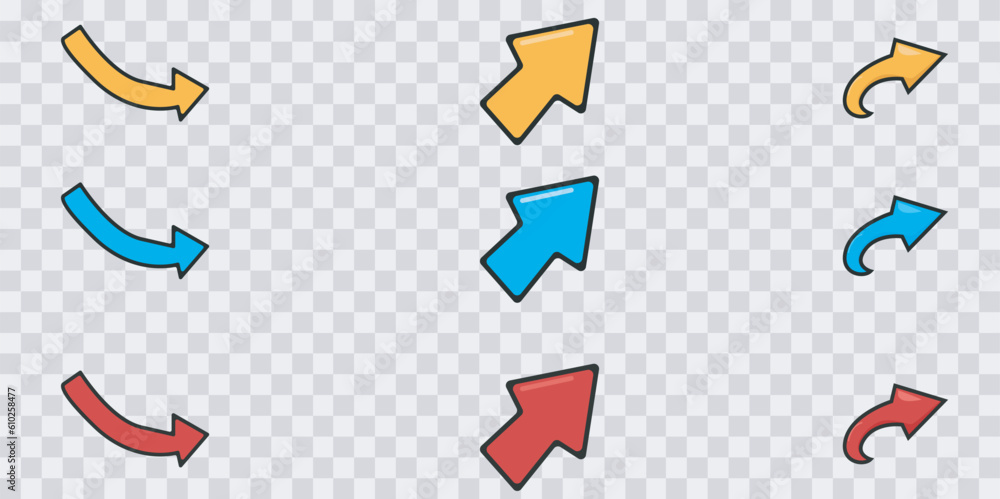 Big arrow black icon set. Arrow icon. Arrow vector collection. Arrow ...
