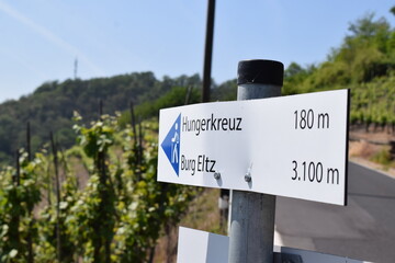 Poster - Hiking Sign in Mosel Valley