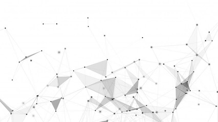 Abstract line network structure. 3D digital data technology concept. Seamless Loop 4K with copy space white Background	
