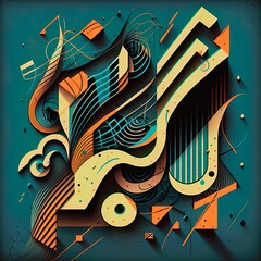 An abstract illustration of  geometric patterns that are inspired by music - Artwork 10