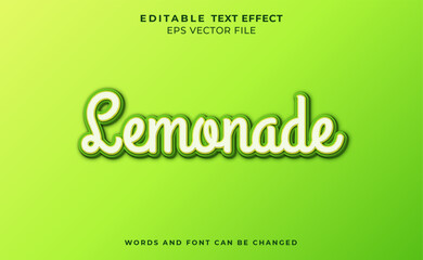 Wall Mural - 3d lemonade text effect	