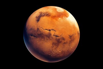 Wall Mural - Earth view from planet mars illustration generative ai