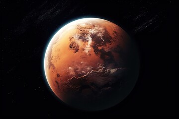Wall Mural - Earth view from planet mars illustration generative ai