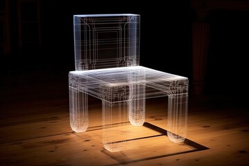 Wall Mural - invisible chair 3d printed illustration generative ai