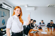 © jaimelafrickmartial  - Self young businesswoman in modern office. Trusted professional business expert.