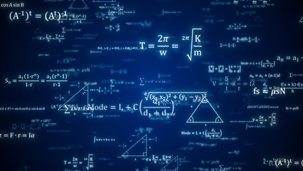 abstract physics equation concept, mathematics calculation, sciences formula, arithmetic and handwri