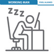 Working Man Icon. Job, Office, Cubicle, Desk
