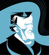 vector portrait of Richard Wagner, German composer