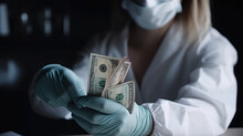 A Detective Checks Counterfeit Money. Generative AI