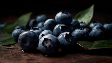 Wall Mural - blueberries on a table